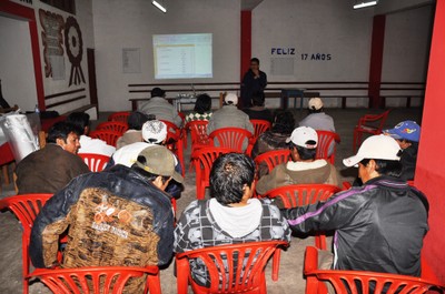 Fishermen attending a workshop in order to prioritize species that inhabited Marcona waters. 